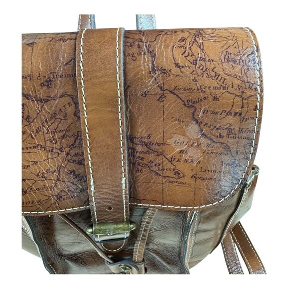 Patricia Nash Casape Leather Backpack In Signature Map Print - Picture 6 of 7